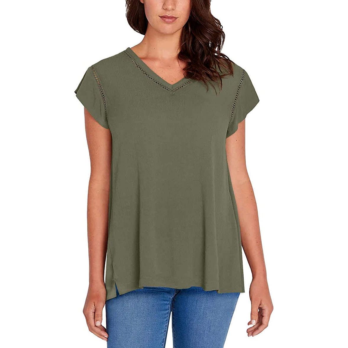 Buffalo David Bitton Women's V-Neck Top - Fashionable and Comfortable Women's Apparel.