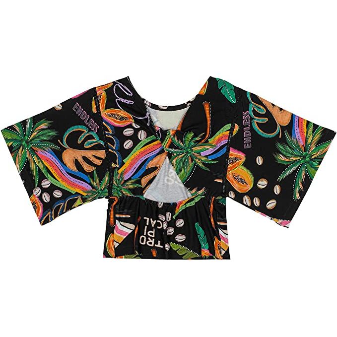 Women's Printed Wide Sleeves Blouse - Stylish, Floral & Versatile Fashion for All Occasions