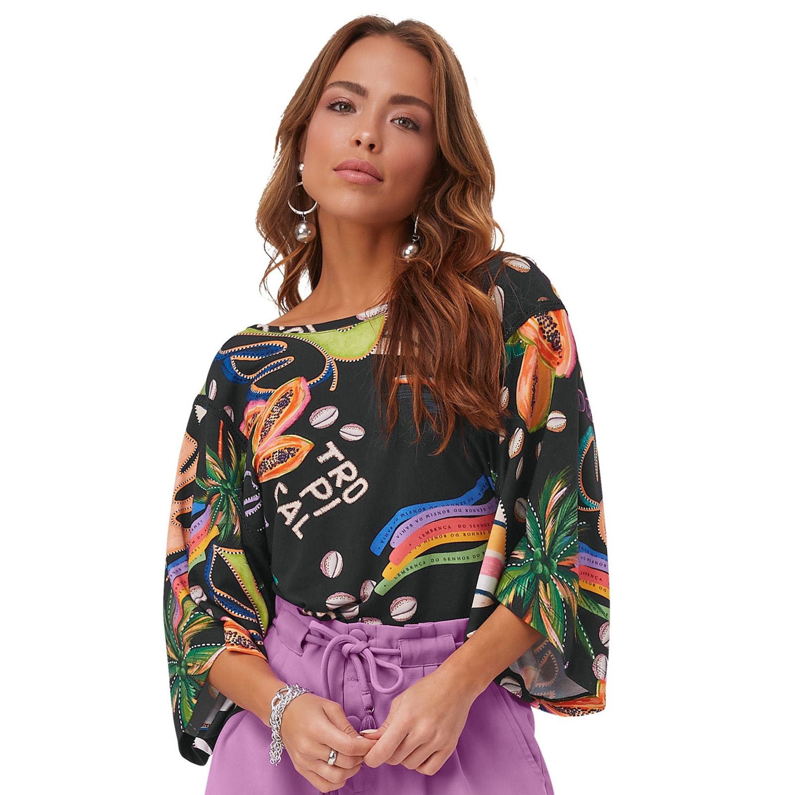 Women's Printed Wide Sleeves Blouse - Stylish, Floral & Versatile Fashion for All Occasions