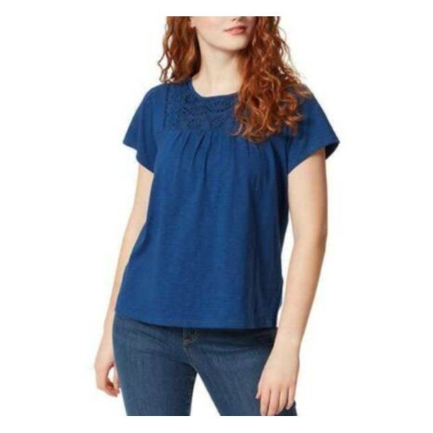 Ella Moss Women's Short Sleeve Embroider Soft Eyelet Shirt - mystyle.one