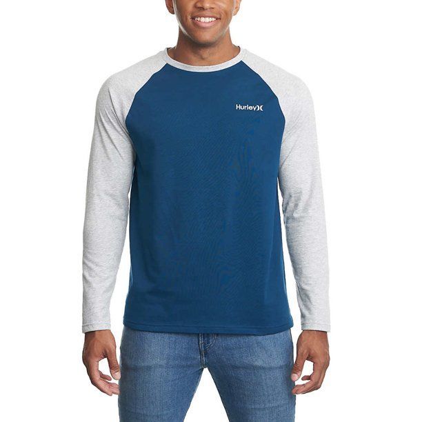 Premium Hurley Men's Baseball Raglan Long Sleeve T-Shirt - Stylish and Comfortable Apparel