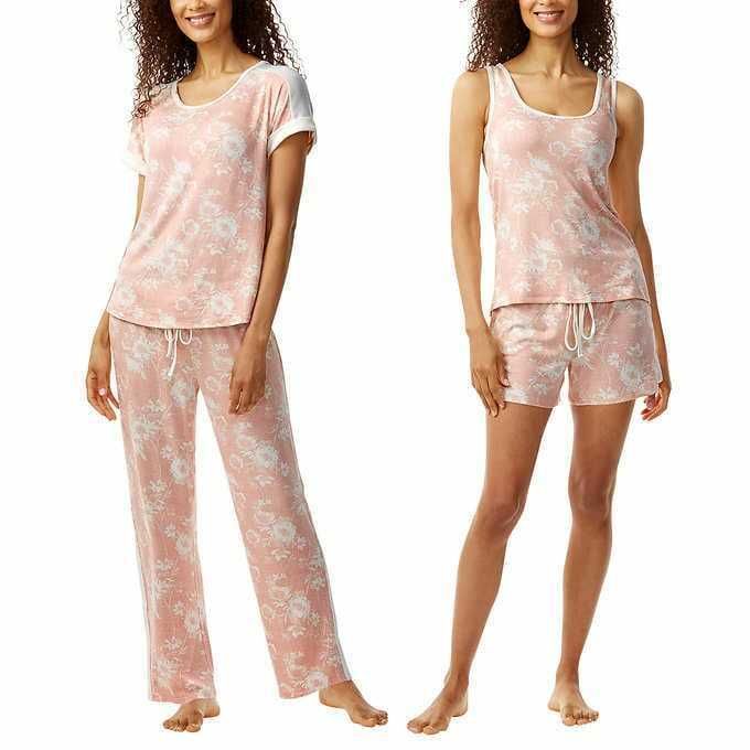 Lucky Brand Women's 4-Piece Pajama Set: Comfortable and Stylish Sleepwear for a Great Night's Rest