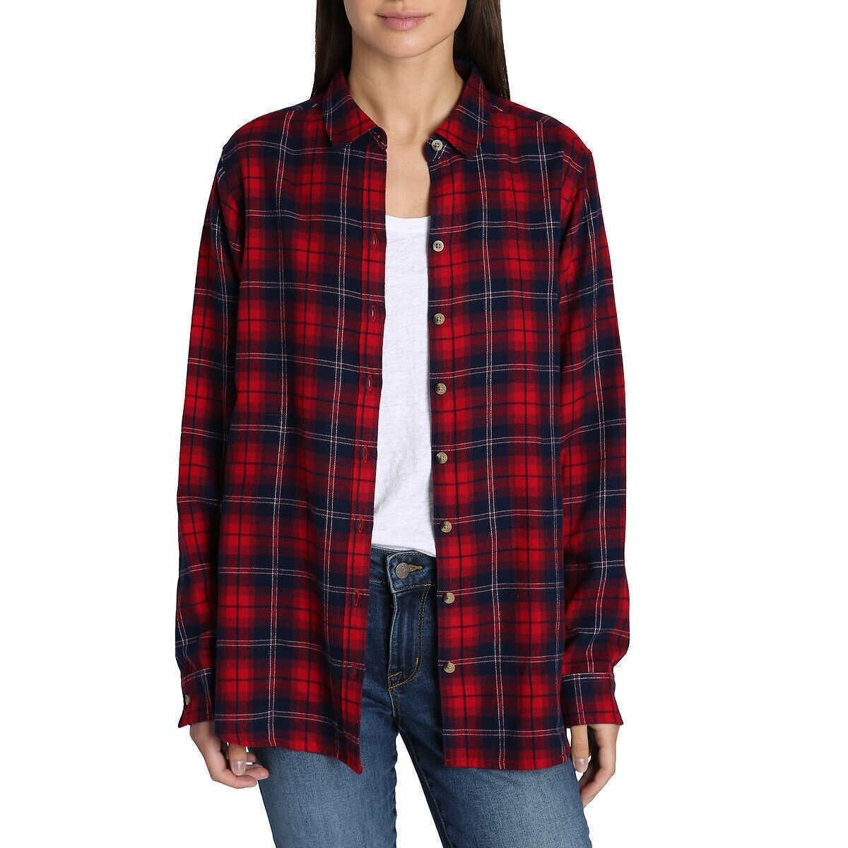 Jachs Girlfriend Ladies' Cozy Flannel Long Sleeve Shirt