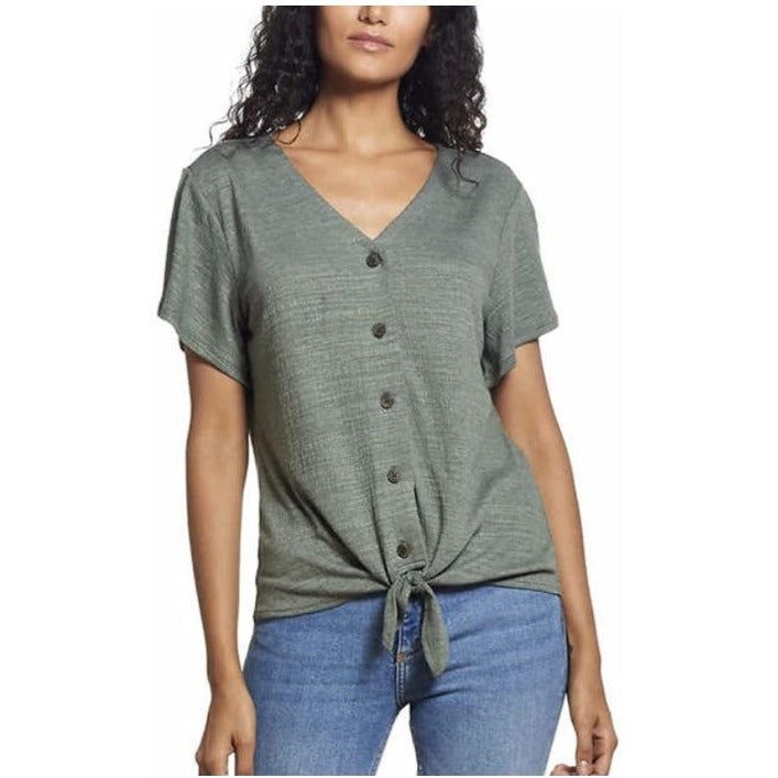 Weatherproof Vintage Tie Front Top - Elegant & Durable | Shop Now!