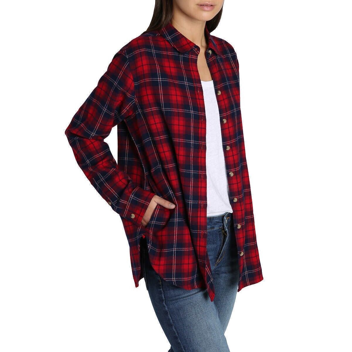 Jachs Girlfriend Ladies' Cozy Flannel Long Sleeve Shirt