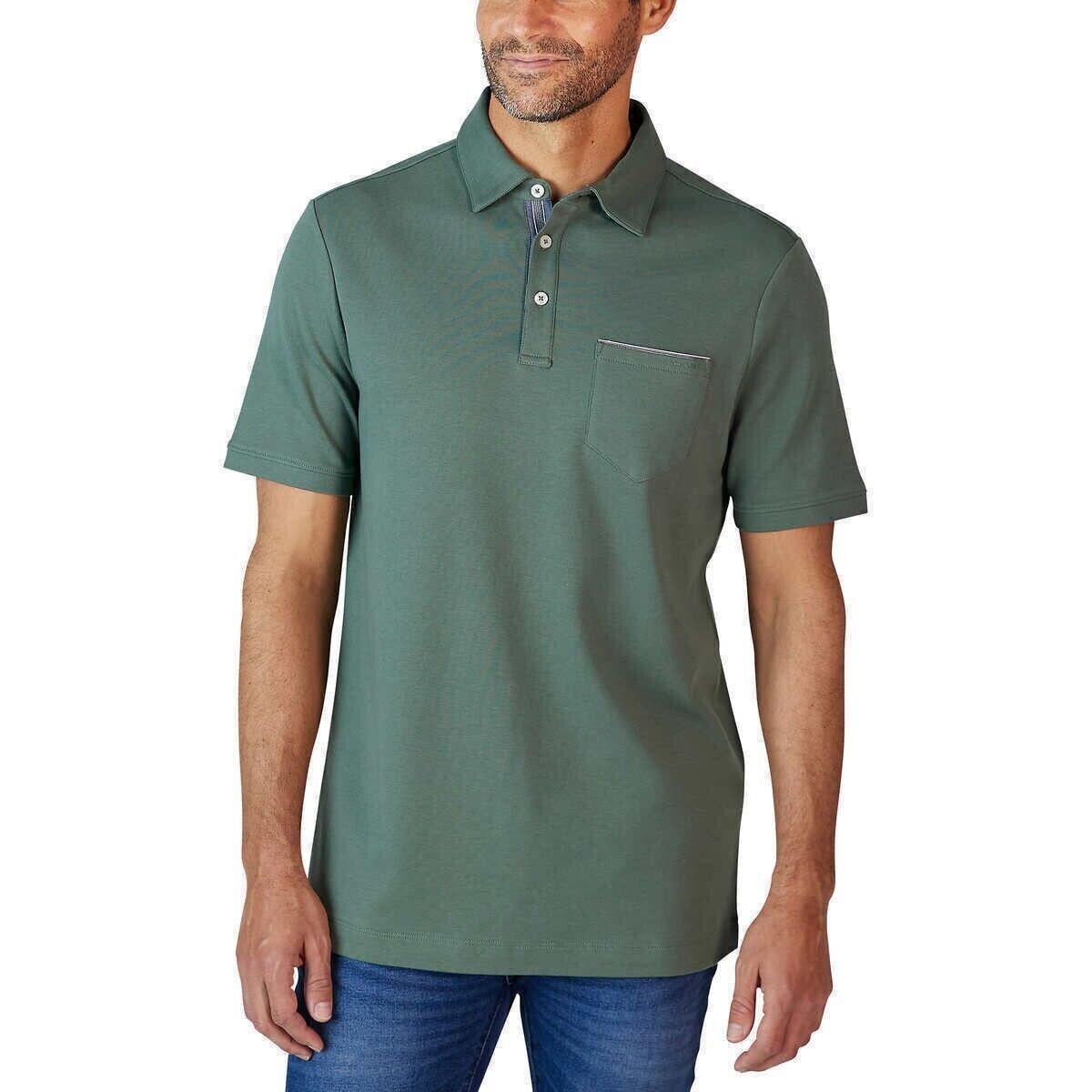 Classic Men's Two Button Polo - Soft Cotton Blend - Versatile Style - Tahari