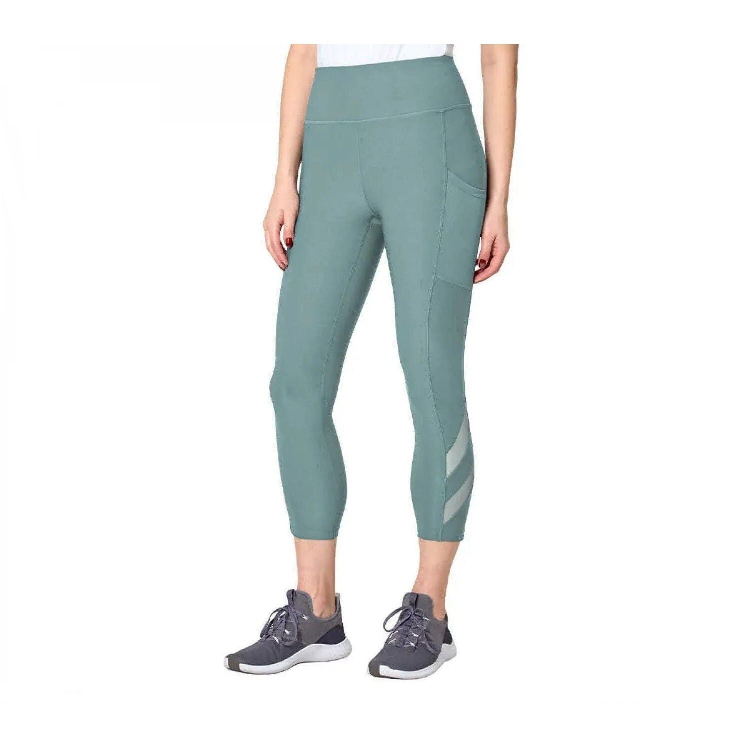 Mondetta Women's Mesh Capri Legging - High Waist, Moisture-Wicking, Stylish Activewear