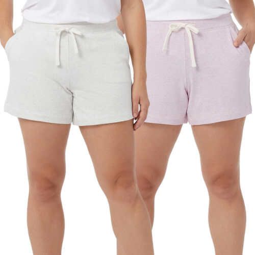 32 Degrees Women's Soft Cotton Blend 2 Pack Shorts - Comfortable Lounge Shorts