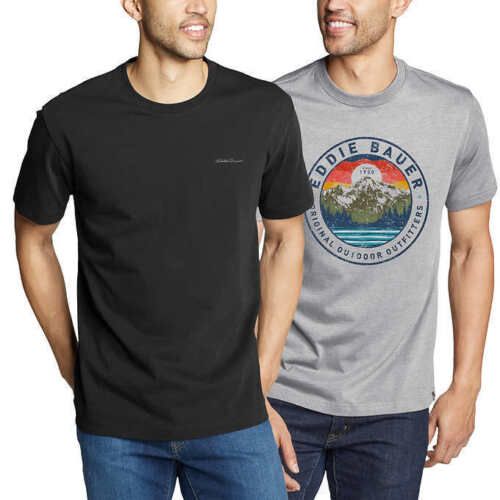 Eddie Bauer Men's Graphic Crew T-Shirts (2-Pack) - Stylish and Comfortable Men's Tees