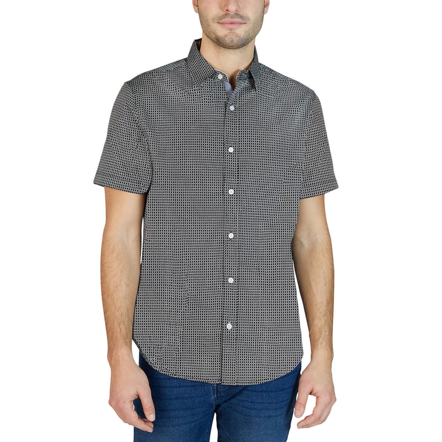 Tahari Men's Short Sleeve Woven Shirt